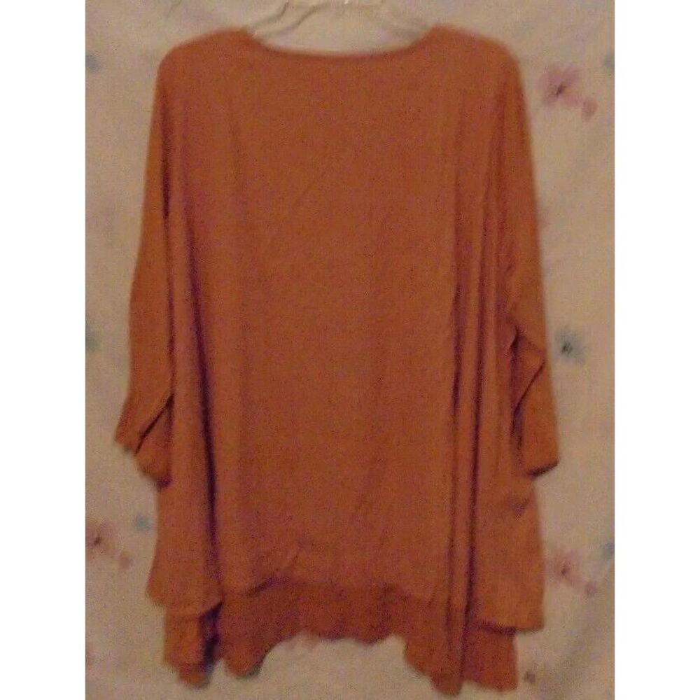 NWT Jessica London 3/4 Sleeve Size 22/24 Top Blouse Mustard - Picture 3 of 3